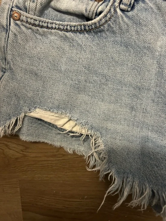 We The Free Light Blue Distressed Denim Cutoff Shorts 0247 B3 - Picture 4 of 8